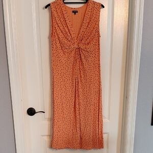 J. Peterman Orange Maxi Dress with Dots